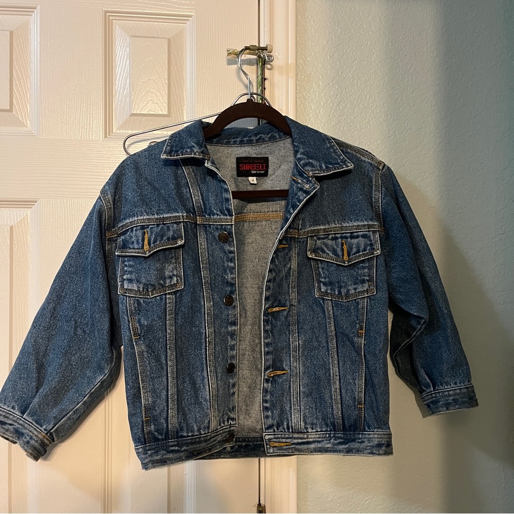 Sunbelt Blue Denim Jacket Vintage 3/4th Sleeves